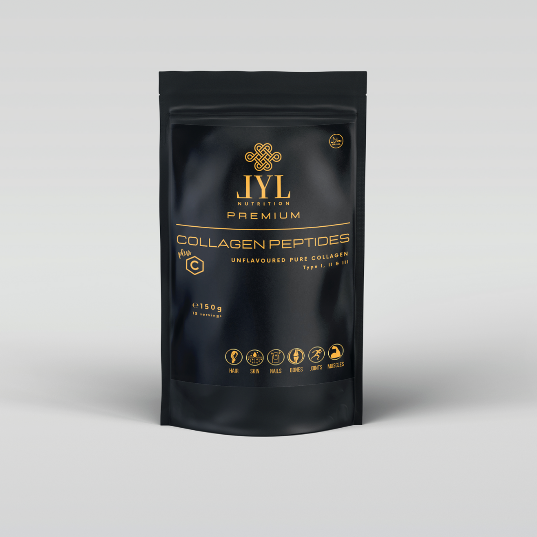 LYL Nutrition TRAVEL SIZE Premium Collagen Peptides Type 1, 2 & 3, UNFLAVOURED HALAL with added Vitamin C